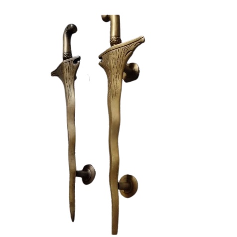 Handle Pintu Rumah Kuningan Antik Motif Keris 50 cm Asli Kuningan - ANNORABEAUTY