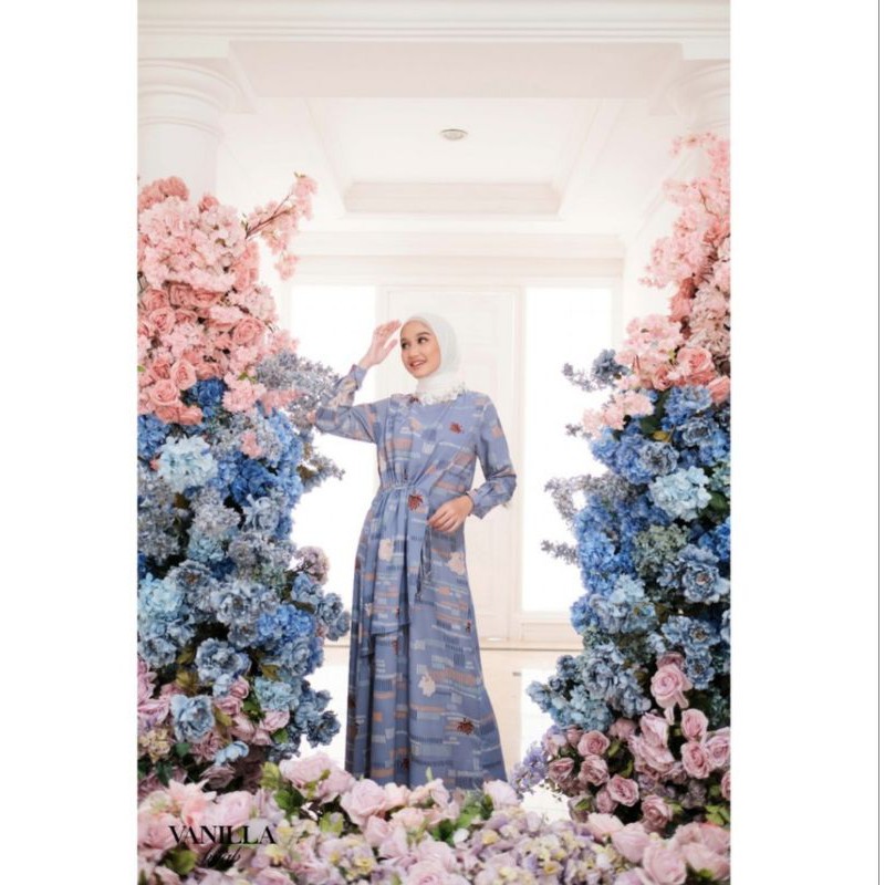 LOTUS DRESS BLUE BY VANILLA HIJAB