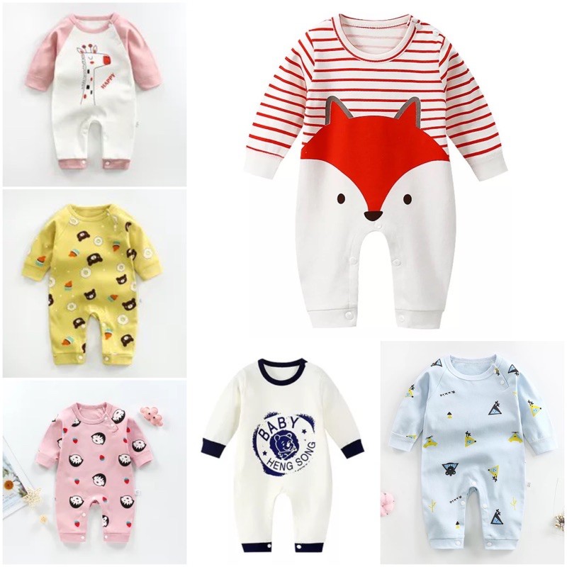 Baju bayi newborn model jumper lengan panjang dan full kancing import quality bahan adem baju anak jumpsuit anak