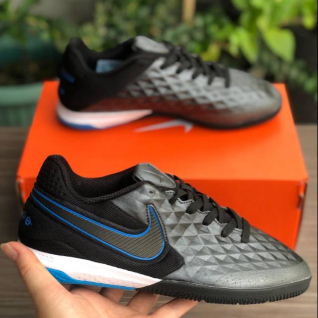 Sepatu Futsal Nike Tiempo Lunar Legend VIII Black Blue Hero IC