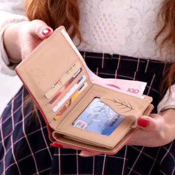 Dompet Mini Daun Wanita Murah/Dompet wanita kecil mini/Dompet wanita import/Dompet wanita miniso {Bg