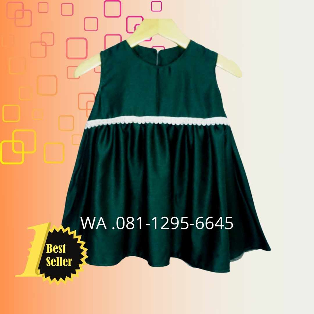 Dress Anak Perempuan warna Hijau Botol
