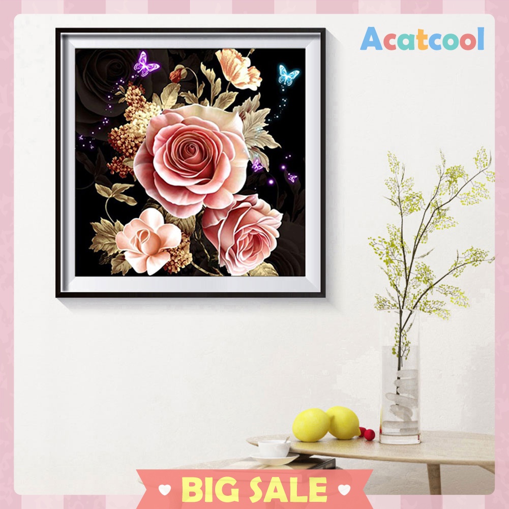 Butterfly Flowers 5D Diamond Painting Embroidery DIY Craft Cross Stitch