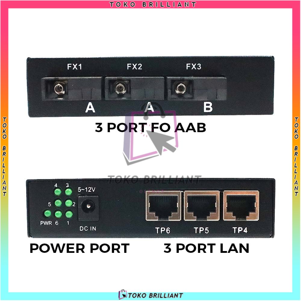 [Bisa Bayar COD] 10/100M single mode 3FO 3LAN  3F3E Reverse POE Media Converter