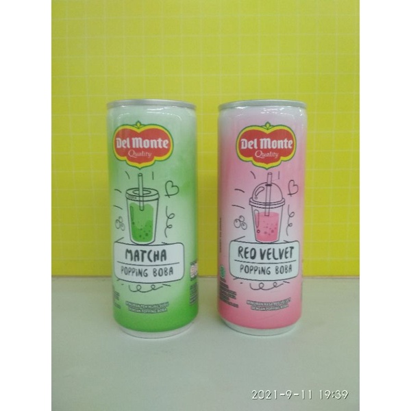 

Del Monte POPPING BOBA 240ml. Red Velvet, Matcha.
