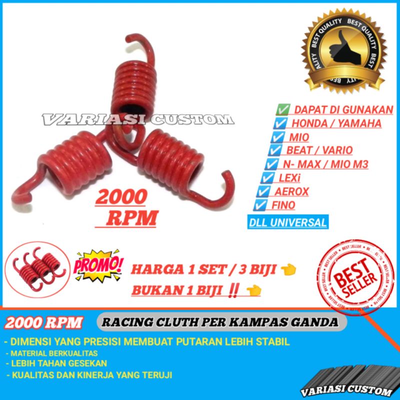 Per kampas ganda 2000 rpm Beat fi Mio Vario All matic Honda Yamaha