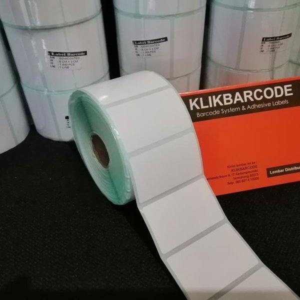

MURAH LABEL BARCODE SEMICOATED 50 X 30 1 LINE GAP CORE 1 Inch ISI 1000 PCS PORPORASI - Biru FO