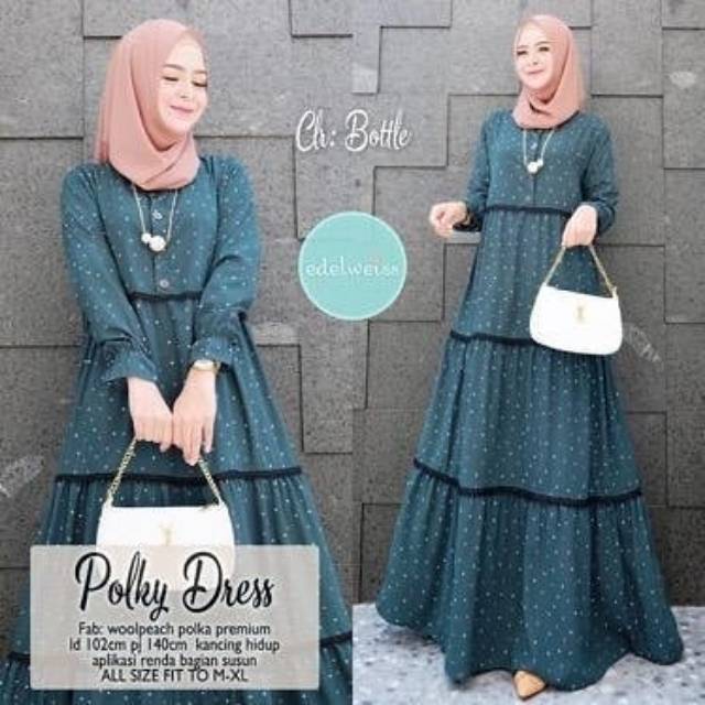 Ploky dress gamis syar'i / baju wanita / long dress /dress wanita / dress brokat /  dress casual