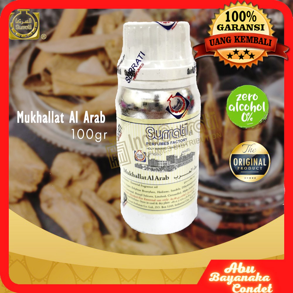 Parfum MUKHALLAT AL ARAB 100gr | Parfum Surrati | Bibit Minyak Wangi NON ALKOHOL 100%