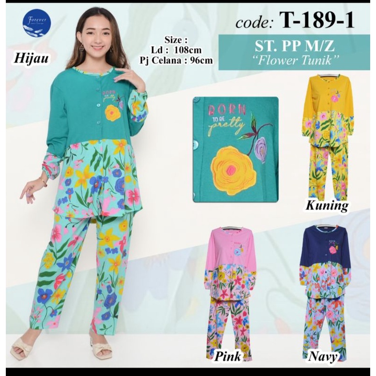 Setelan Forever Sweet Baju Tidur Mama Size PP Babydoll Piyama Busui