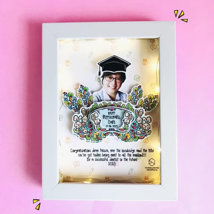 

Sale Kado Wisuda Upgrade Lampu Custom Hadiah Pop Up Frame Bunny Small Original