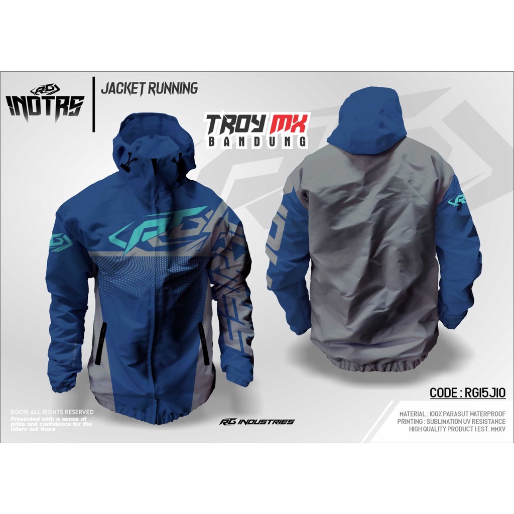 Jacket Running Printing jaket windbreaker waterproof RG INDUSTRIES CODE RG15J10