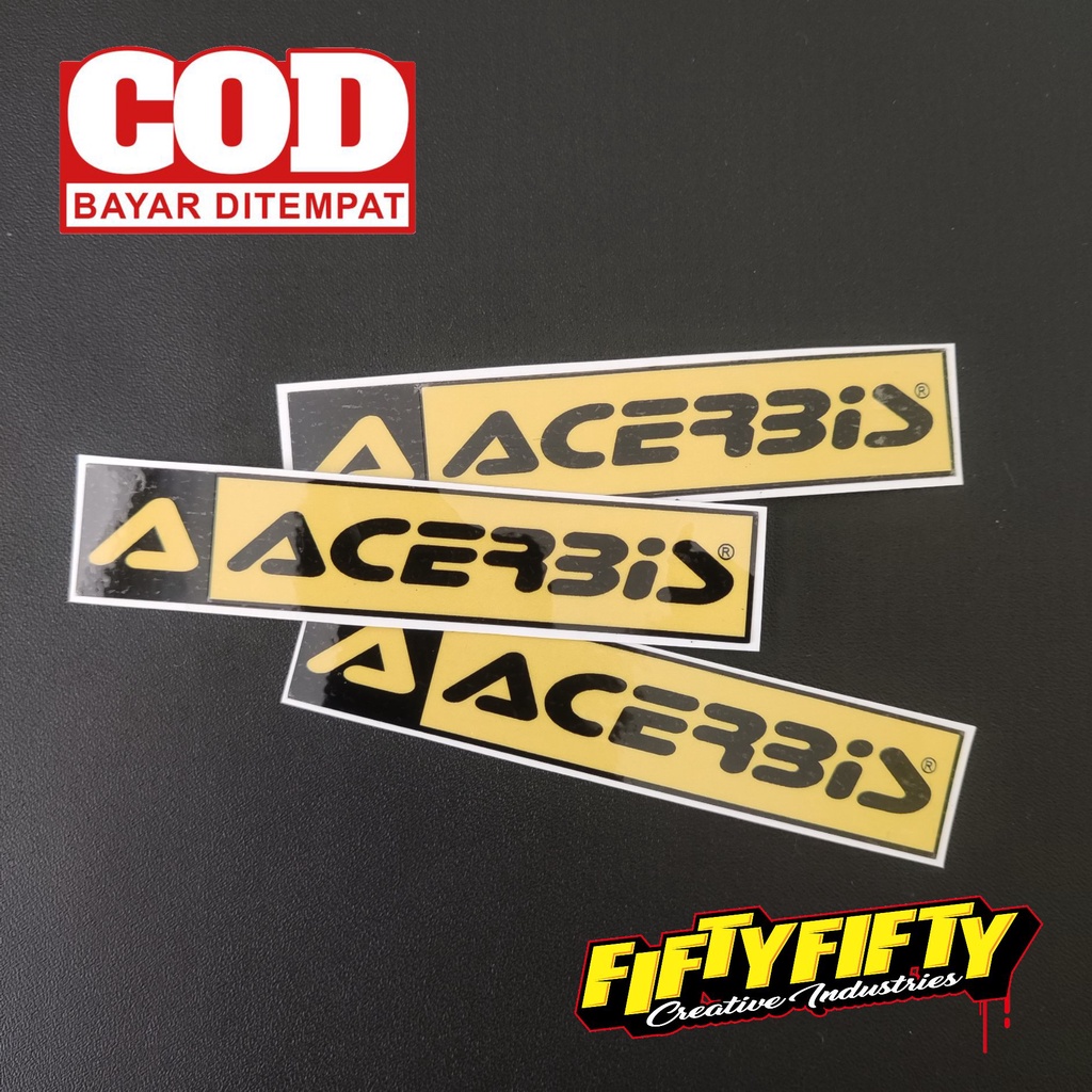 Stiker Print Cut ACERBIS Model 02 Stiker Printing Laminasi Glossy Stiker Motor Mobil Helm Sudah Membentuk Pola Desain