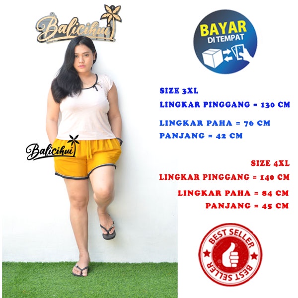 Balicihui Celana Pendek Rumbai Jumbo Celana Pendek Wanita Celana Kasual Plus Size Big Size