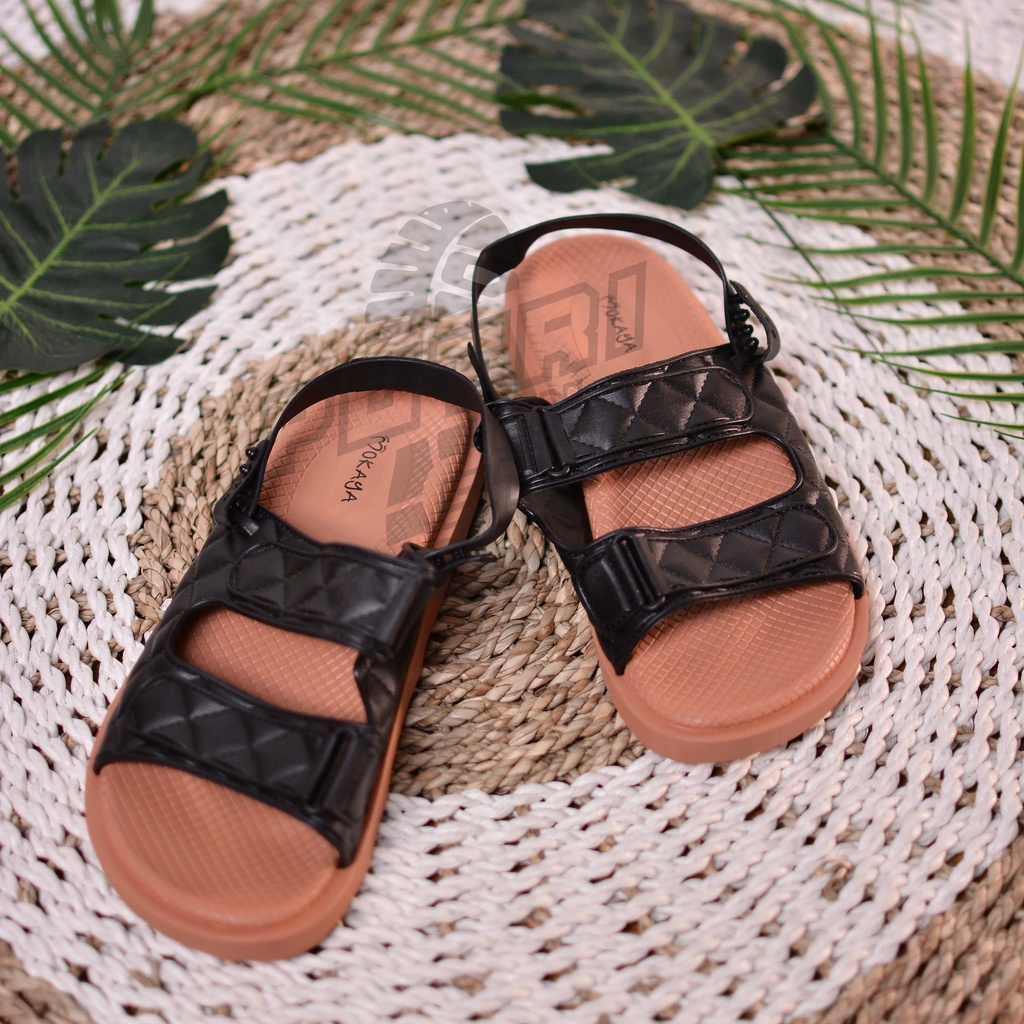 Sandal Slop jelly strap dua 2 super empuk import MOKAYA