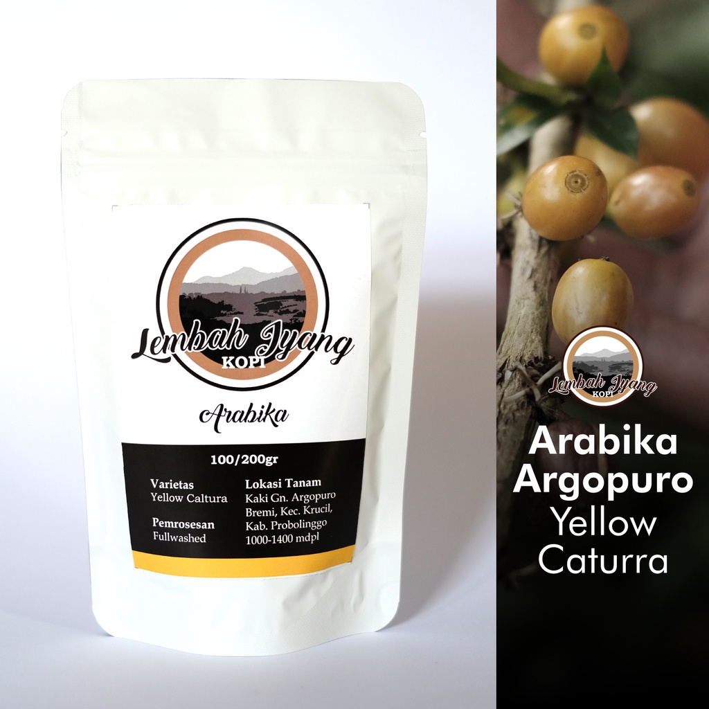 

Kopi Specialty Langka Arabika Yellow Caturra Argopuro Biji Bubuk 100 gram