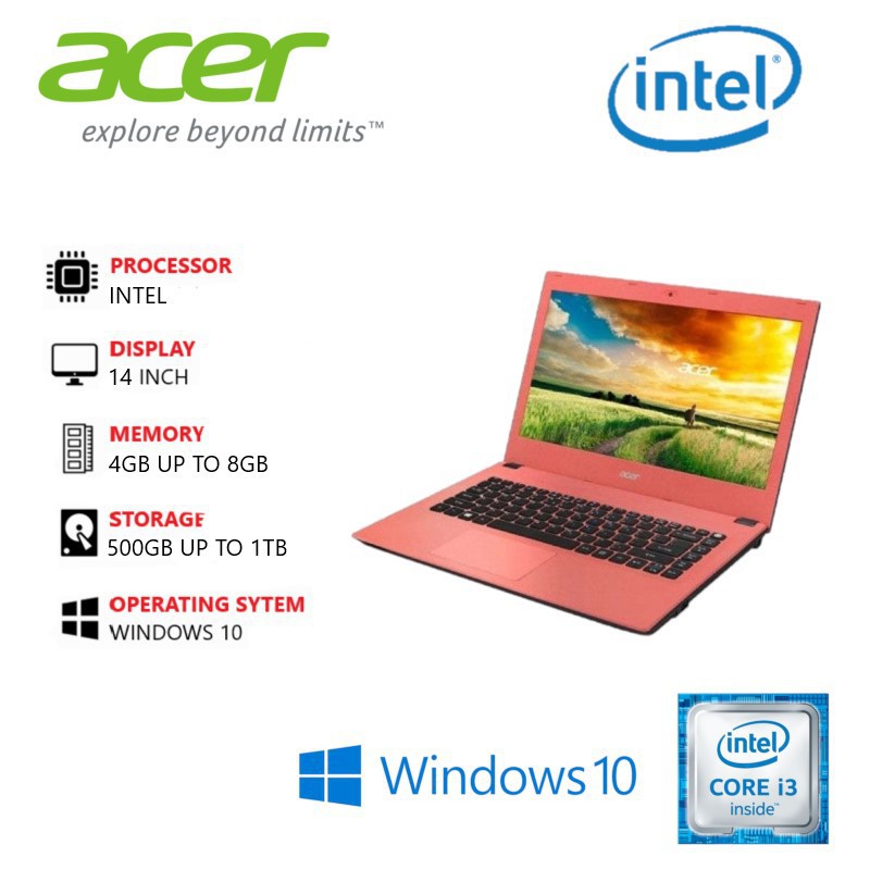Laptop ACER Intel Core i3 - RAM 8GB/ HDD 1TB - Windows 10 "FREE FLASHDISK/MOUSE"