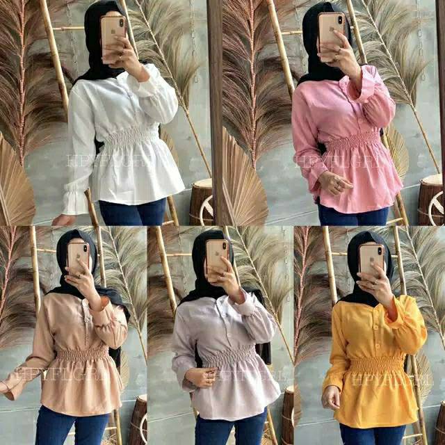 KEMEJA MEGAN KANCING /* BAJU ATASAN KEMEJA WANITA / KEMEJA XL LD 105 - 110 CM // PROMO BLOUSE POLOS / GEBBY BLOUSE / BLOUSE