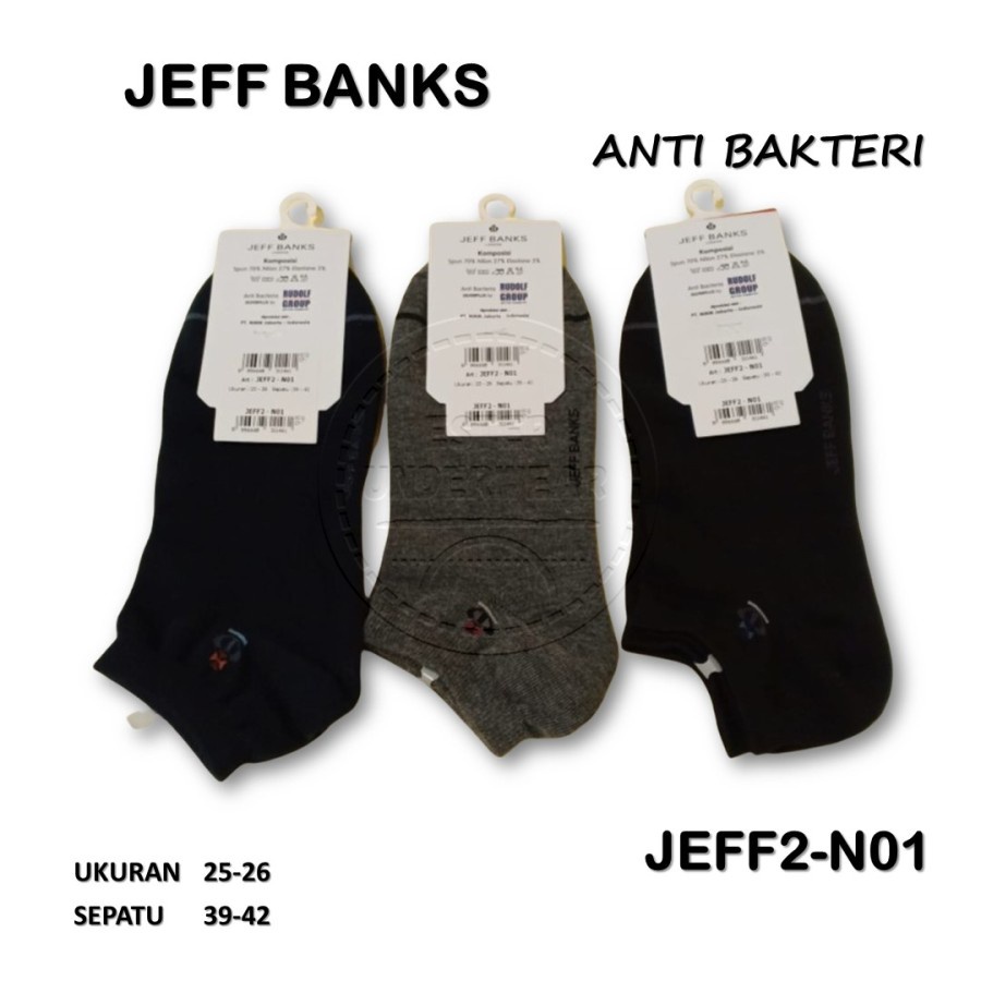 Kaos Kaki Dewasa Jeff Banks Anti Bakteri Jeff-N01 Isi 1Pasang