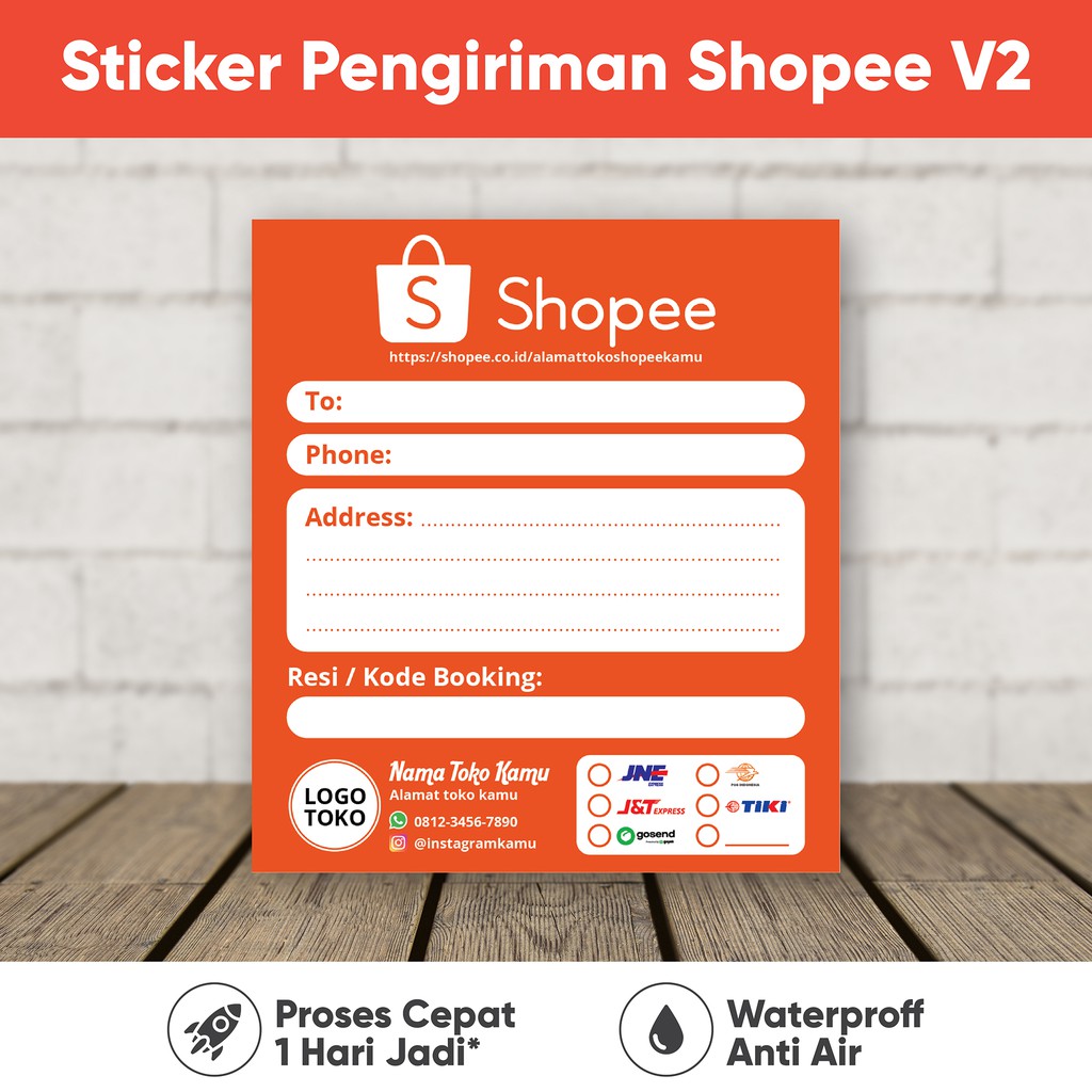 Jual Sticker Label Pengiriman Shopee Online Shop Shopee V2 Indonesiashopee Indonesia 8837