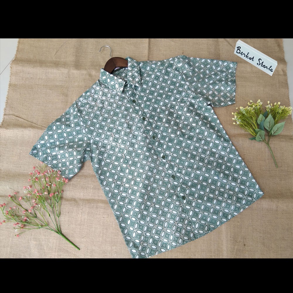 Kemeja Batik Pria/ Hem Batik Pria/ Hem Batik Kawung Tosca hb1m