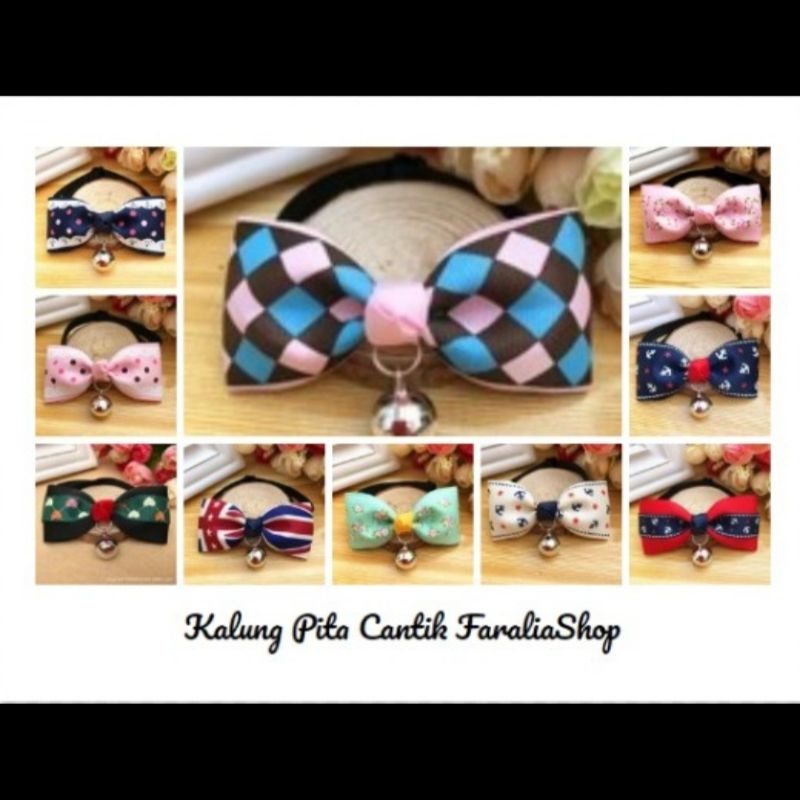 Kalung Pita Dasi Kupu-kupu Kucing Anjing Lonceng Dog Cat Pet Collar Motif Lucu