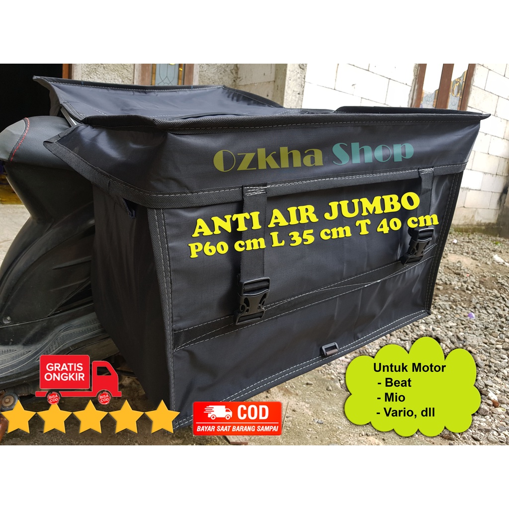 Kandek/ Obrok/ Kurir/ Tas Obrok Motor Anti Air Hitam untuk Kurir dan Pengiriman Paket