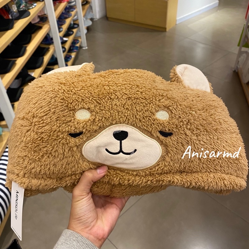 miniso shiba blanket with hat / blanket miniso / selimut karakter / selimut miniso