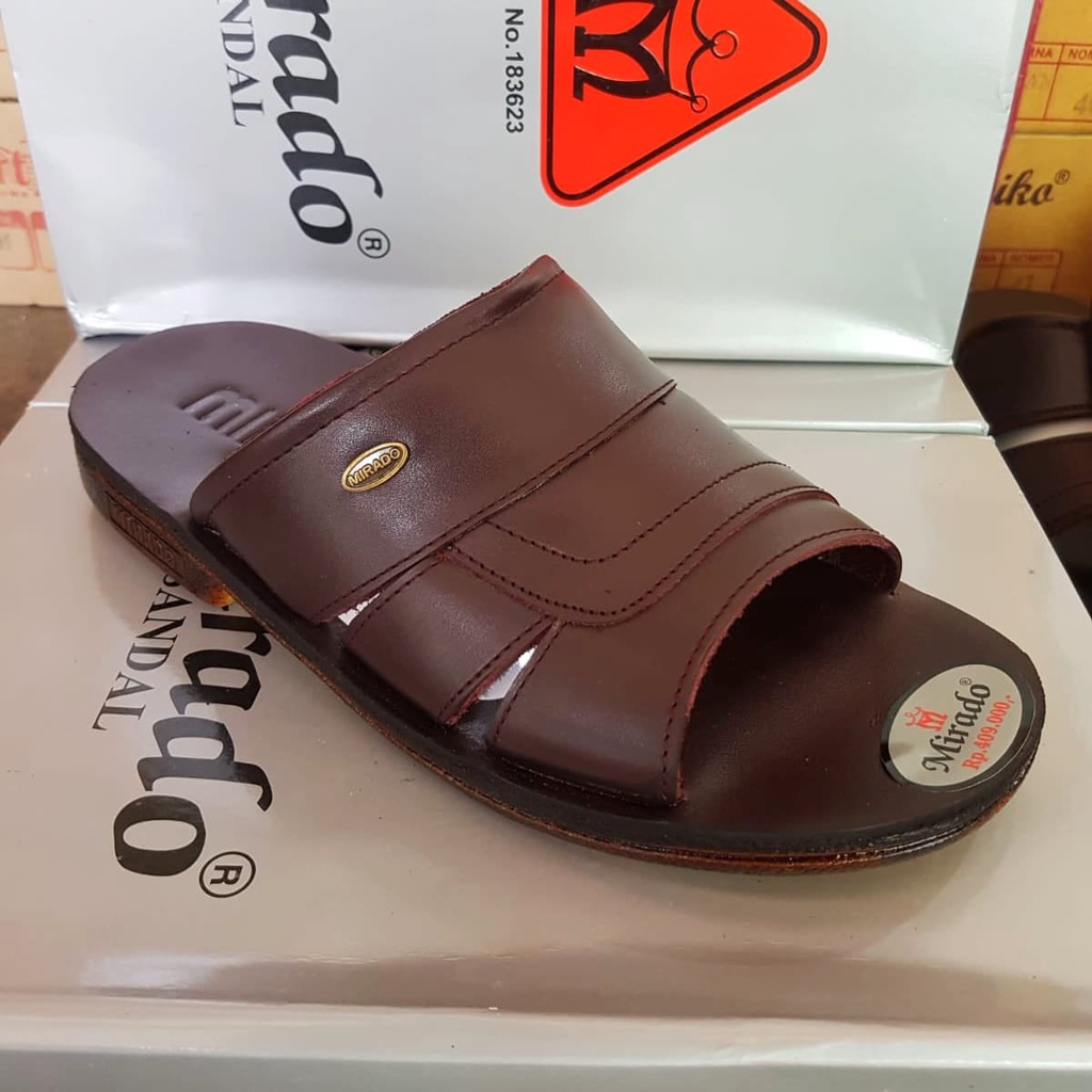 mirado sandal pria kulit asli sandal flip flop slide pria merek mirado kulit asli original sandal ku