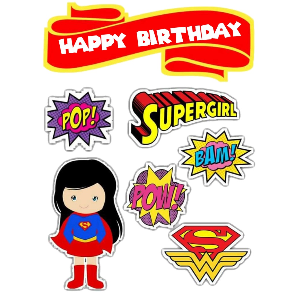 

TOPPER CAKE CUSTOM TOPPER ULANG TAHUN TOPPER ULTAH / HIASAN KUE SUPERGIRL