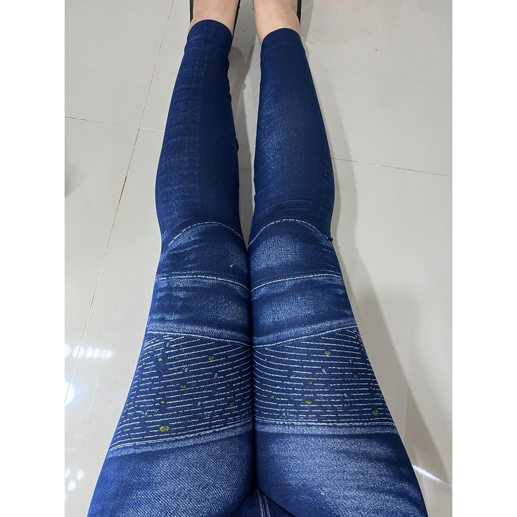 Legging Jeans Import Highwaist Wanita 7/8 Panjang Jumbo