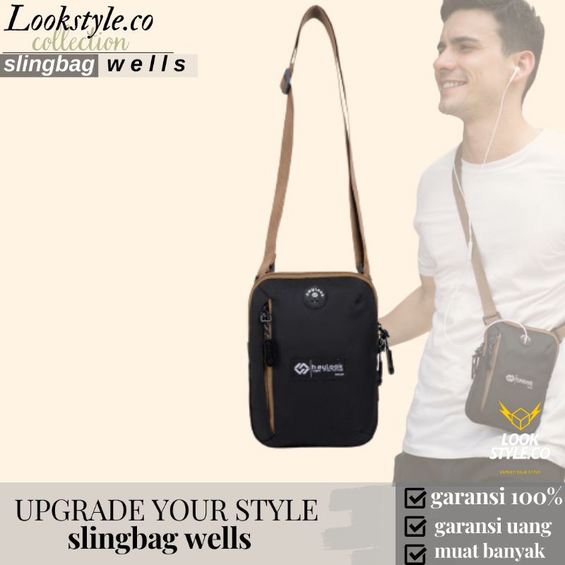 Tas Sling Bag Selempang Wanita Pria Distro Mini Original Polos Slingbag Cowok Cewek Casual Santai Or