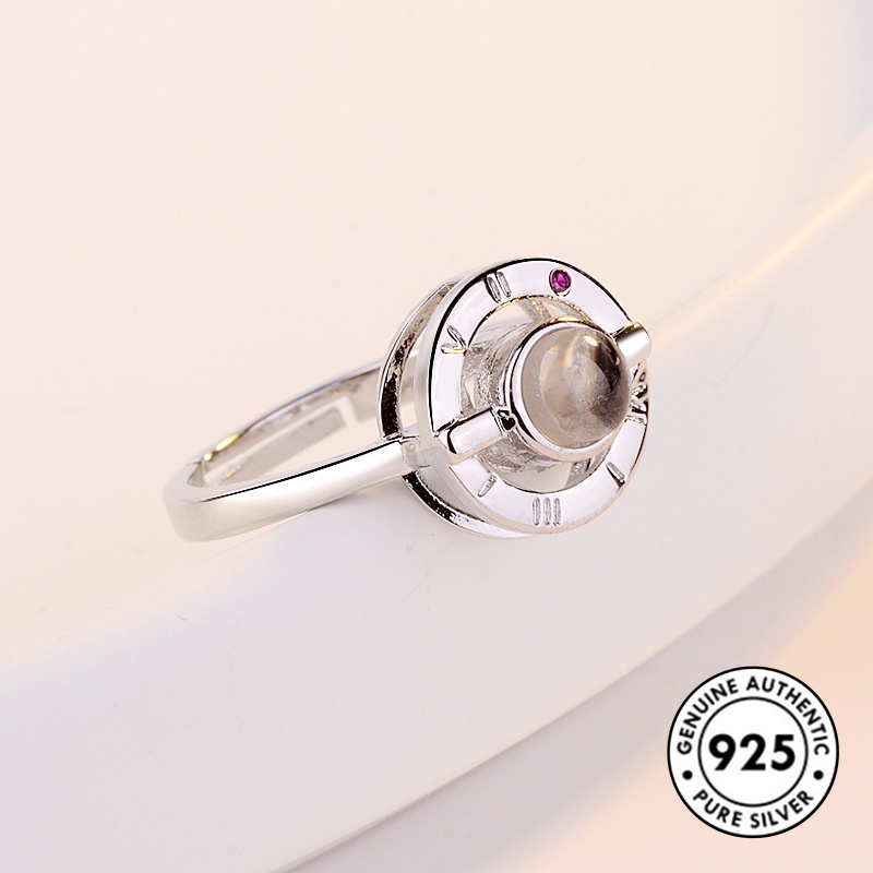 Cincin Sterling Silver 925 Elegan Dengan Berlian Bulat Untuk Wanita
