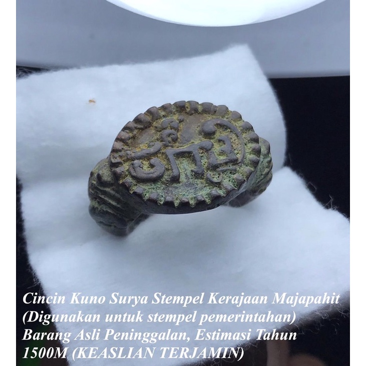 Cincin Kuno Lambang Stempel Kerajaan Majapahit 1500M Asli