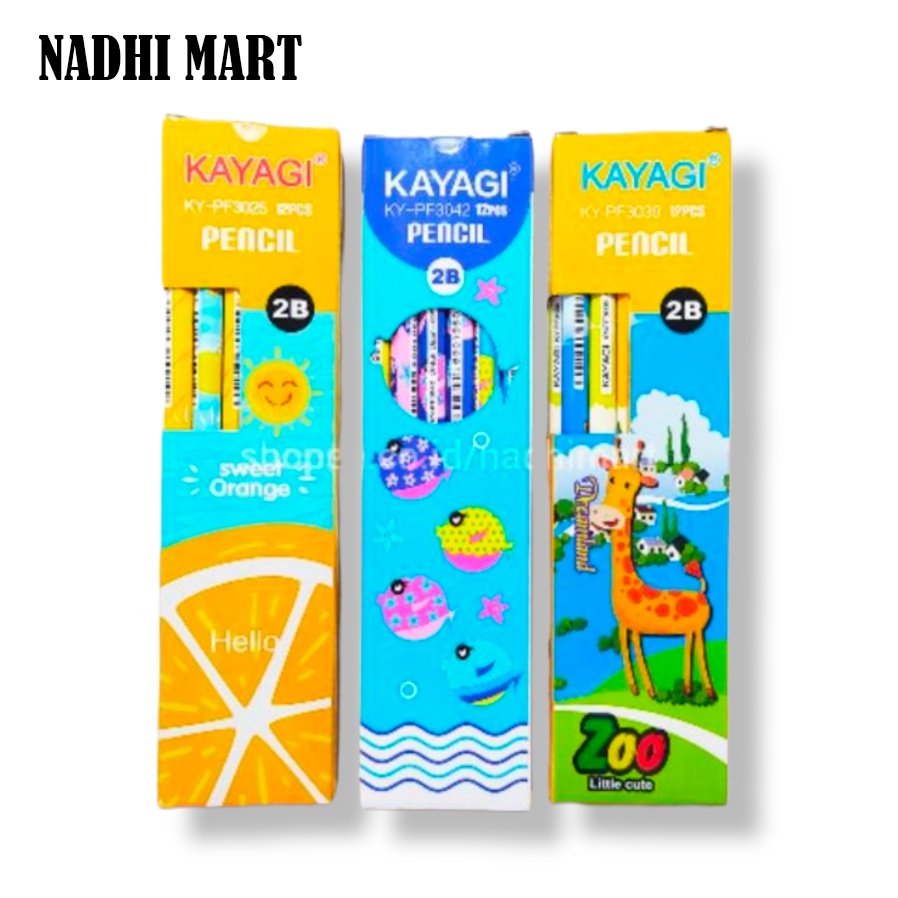 

KAYAGI PENSIL LUCU 2B / PENSIL ANAK MOTIF / PENSIL 2B / PENSIL MURAH / PENSIL KAYAGI
