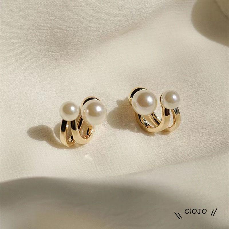 Anting Stud Jarum Mutiara Bahan S925 Silver Gaya Korea Untuk Wanita ol2