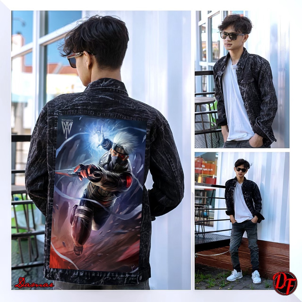 jaket pria denim jeans bergambar belakang NARUTO/ jaket jeans pria terbaru 2022 /jaket pria printing/ jaket jeans pria bergambar terbaru/ jaket pria keren