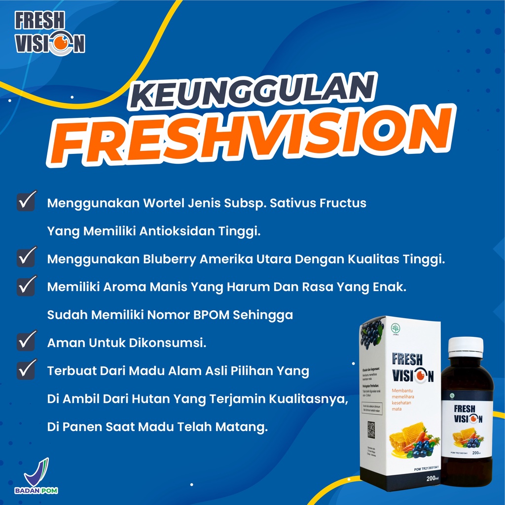 Fresh Vision Asli - Madu Suplemen Atasi Masalah Kesehatan Mata Perih Kering Glukoma Glaukoma Katarak Kurangi Mata Minus Mines Pandangan Buram Kabur