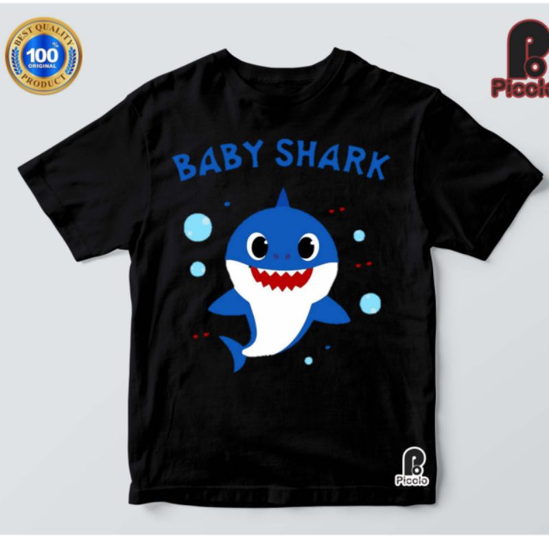 Baju Anak / Kaos Anak / Pakaian Anak / Premium  T-shirt Lengan Pendek Motif Print Kartun Baby Shark