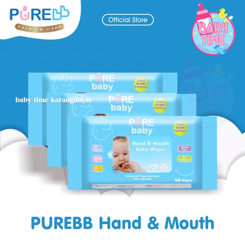 Pure bb Hand &amp; Mouth Wipes 60's Orange Oil ( Buy 2 Get 1 )