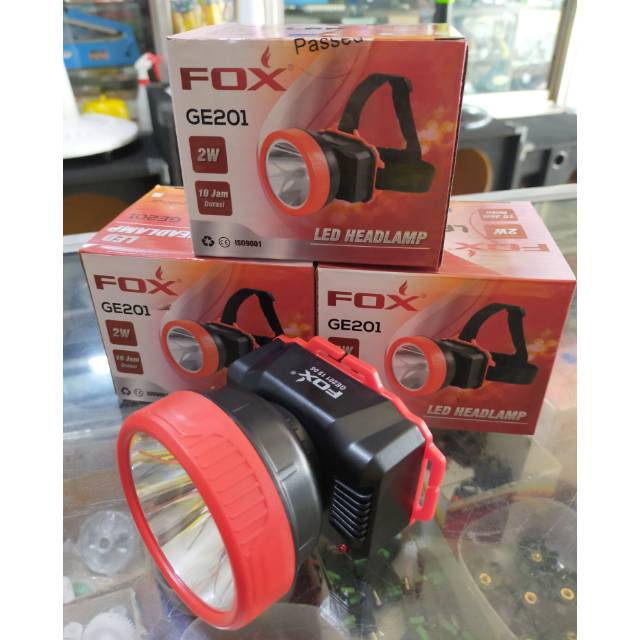 Senter Kepala LED - Headlamp LED Fox 2Watt white