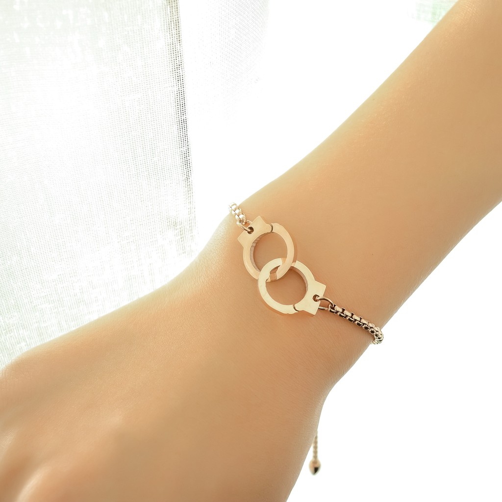 Gelang Bracelet Wanita Aksesoris Titanium Korea Cocok Hadiah GK095 rose gold motif tren