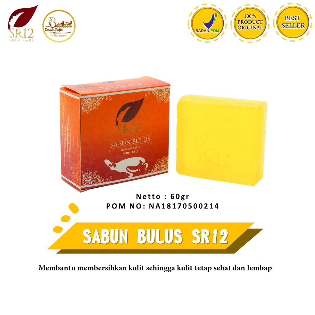 Sabun bulus Sr12 / sabun pencerah wajah / Mengatasi Stretch Mark BPOM/pengencang wajah/terlaris