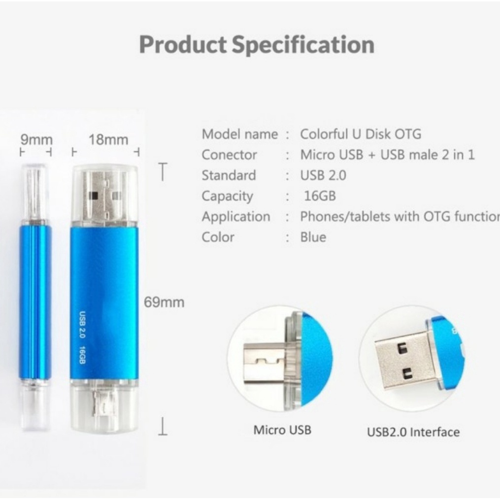 Flashdisk / Flash Drive 2 in 1 Samsung OTG USB 2.0 128GB / Flashdisk OTG Samsung-All SmartPhone