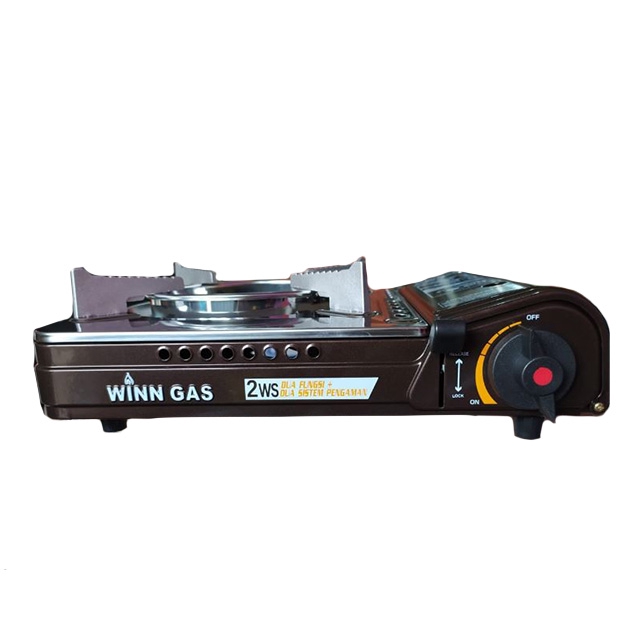 Winn Gas W-2WS Kompor Gas Portable Stainless Steel Dapat Menggunakan Gas Kaleng Atau LPG