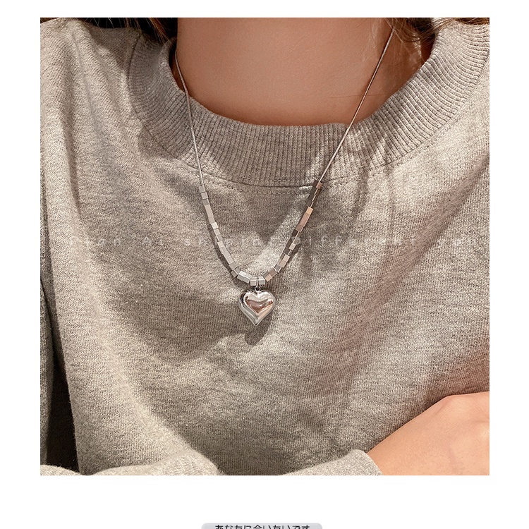 Kalung Rantai Clavicle Simple Trendy Warna Silver Untuk Wanita