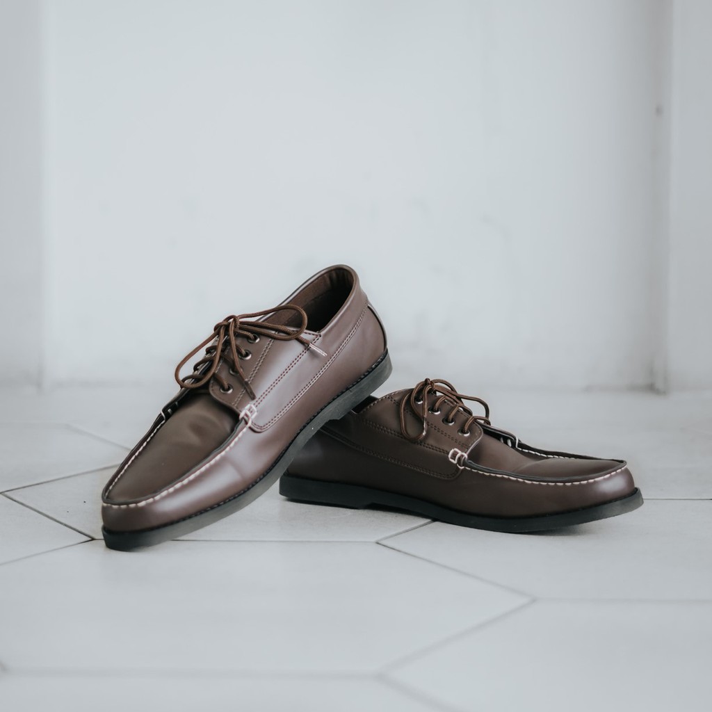 BENOA BROWN |FORIND x Footure| Sepatu Derby Santai Kasual Kerja Kantor Kuliah Pria/Cowok - Laces