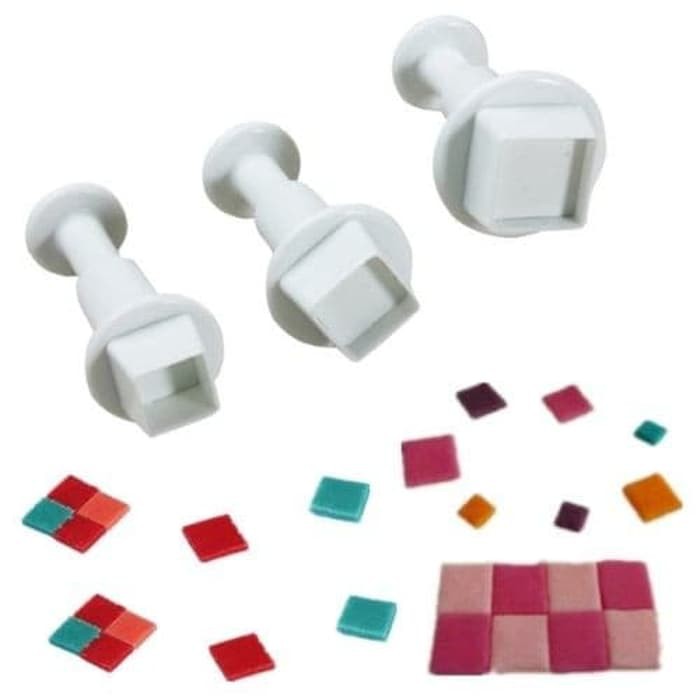 Fondant Plunger Cutter - Cetakan Fondant Square Shape (3pcs)