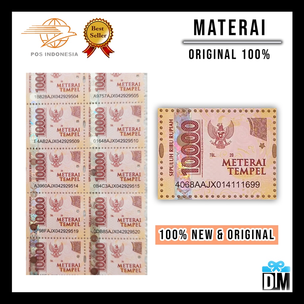 Materai Asli 10000 Stamp Original Materai Satuan Asli Materai Tempel Termurah Terlaris #M