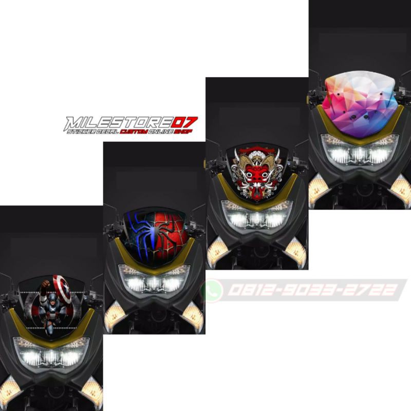 Sticker Stiker Visor Wienshild Nmax 155 VVA Barong Spiderman captain Amerika Aurora